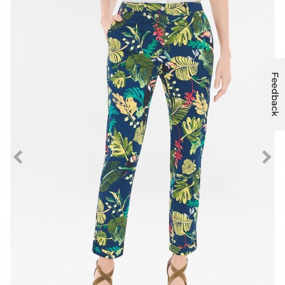 Chico’s comfort waist luxe utility tropical ankle pants. Never worn‎ - Picture 1 of 8